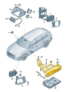 4K0907682 Uchwyt sterownika Night Vision Audi A6 A7