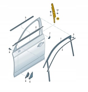 Nakładka słupka B czerń błyszcząca 8W0837902A5FQ Oryginalny OE