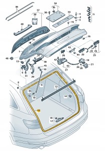 Uszczelka maski/klapy bag. 8W9827705B Oryginalny OE