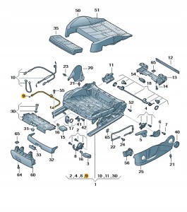 Cięgno regulacji wzdłużnej siedzenia 8K0881271 Oryginalny OE