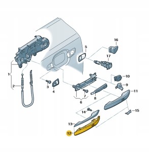 Osłona klamki gruntowany 8W0837239BGRU Oryginalny OE