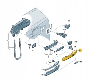 Osłona klamki gruntowany 8W0837240GRU Oryginalny OE