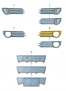Kratka wlotu powietrza 8P4807681F Oryginalny OE