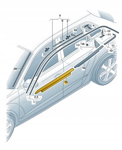 Uszczelka zgarniająca z listwą ozdobną c 8V48532832ZZ Oryginalny OE