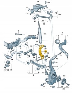 Widelec amortyzatora 8K0413038L Oryginalny OE