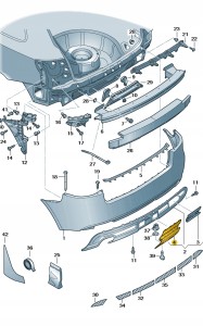 Nakładka czerń satynowa 8P0807397A01C Oryginalny OE