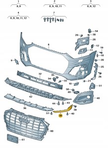 Przedni spoiler gruntowany 80A807061FGRU Oryginalny OE