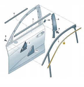 Listwa ozdobna wzmocnienia okna czarny-p 8Y0837644ET94 Oryginalny OE