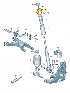 Gniazdo amortyzatora 8K0513353E Oryginalny OE