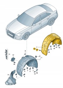 Nadkole 8W6810171A Oryginalny OE