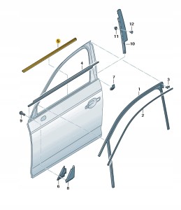 Uszczelka zgarniajaca szyby 8W0837479 Oryginalny OE
