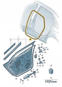 Uszczelka drzwi wewnętrzna 8W9833721C Oryginalny OE