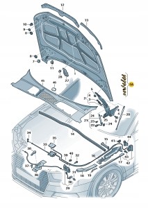 1 zestaw elementów mocujących do pokrywy 8W0098615A Oryginalny OE