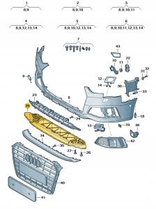 Element zamykajacy 8W0807611D Oryginalny OE