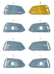 Kratka wlotu powietrza czerń satynowa 8W6807681B9B9 Oryginalny OE