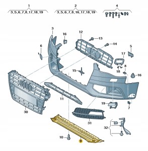 Element zamykajacy 8K0807611B Oryginalny OE