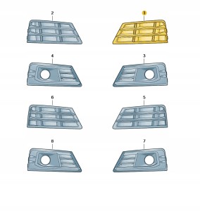 Kratka wlotu powietrza czerń satynowa 8W08076819B9 Oryginalny OE