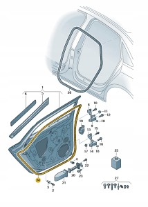 Zewnętrzna uszczelka drzwi (samoprzylepn 8W9839912A Oryginalny OE