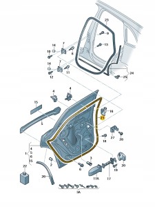 Zewnętrzna uszczelka drzwi (samoprzylepn 8R0839911L Oryginalny OE