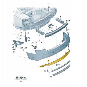 Spojler czerń satynowa 8K0807521A01C Oryginalny OE