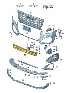 Siatka czerń satynowa 81A807647K9B9 Oryginalny OE
