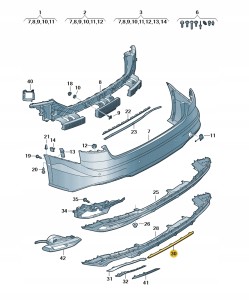 Listwa ozdobna czerń błyszcząca 8W6853551DT94 Oryginalny OE