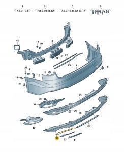 Listwa ozdobna czerń błyszcząca 8W6853556T94 Oryginalny OE