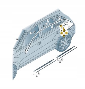 Przesłona czerń błyszcząca 8R0853274H5FQ Oryginalny OE