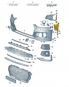 Kierownica powietrza czerń błyszcząca 8W6121763BT94 Oryginalny OE