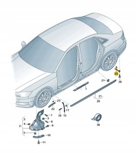 Nakładka krawędzi nadkola 8W0853828B Oryginalny OE
