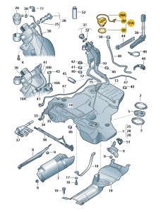 KOREK wlewu paliwa z tasma mocuj. zbiorn 8E0201550H Oryginalny OE