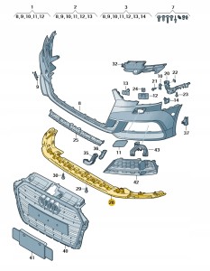 Element zamykajacy 8V5807233C Oryginalny OE