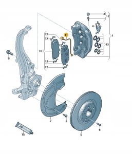 Czujnik zużycia klocków 83A615121 Oryginalny OE
