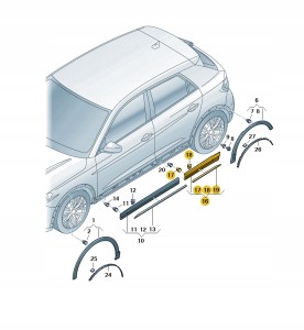 Nakładka drzwi antracyt 83A8539704W3 Oryginalny OE