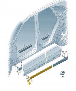 Nakładka drzwi SOUL (czerń) 8R0853960D4U8 Oryginalny OE