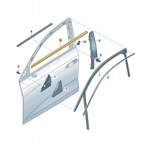 Uszczelka zgarniająca z listwą ozdobną 8Y0837476ET94 Oryginalny OE