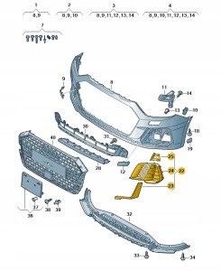 Kratka wlotu powietrza, czerń satyn/plat 82A807679F1RR Oryginalny OE