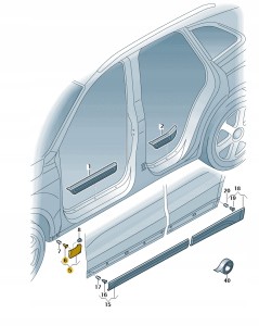 Nakładka na blotnik przedni gruntowany 8R0854960BGRU Oryginalny OE