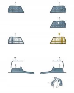 Kratka wlotu powietrza satinschwarz/dark 8V3807681AEESM Oryginalny OE