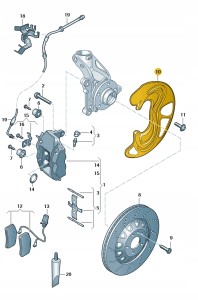 Blacha osłaniająca tarczę ham. 8J0615311E Oryginalny OE