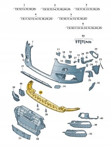 Element zamykajacy 8V3807233A Oryginalny OE
