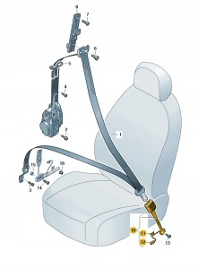 Zamek pasa ze stykiem ostrzegawczym sati 8Y0857755MNB Oryginalny OE