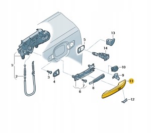 Osłona klamki gruntowany 80B837239GRU Oryginalny OE