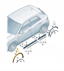 Nakładka krawędzi nadkola antracyt 83A8537174W3 Oryginalny OE