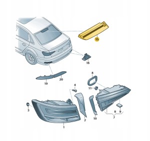 Trzecie światło hamowania 8W5945097E Oryginalny OE