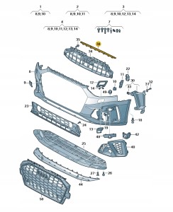 Siatka 8W0807801 Oryginalny OE
