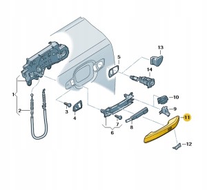 Osłona klamki gruntowany 80A837239GRU Oryginalny OE