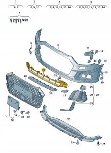 Siatka czerń satynowa 82A807683A9B9 Oryginalny OE