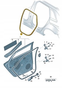 Uszczelka drzwi wewnętrzna 8Y4833721C Oryginalny OE
