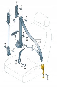Zamek pasa bezpieczeństwa,czerń satynowa 8E0857755G01C Oryginalny OE